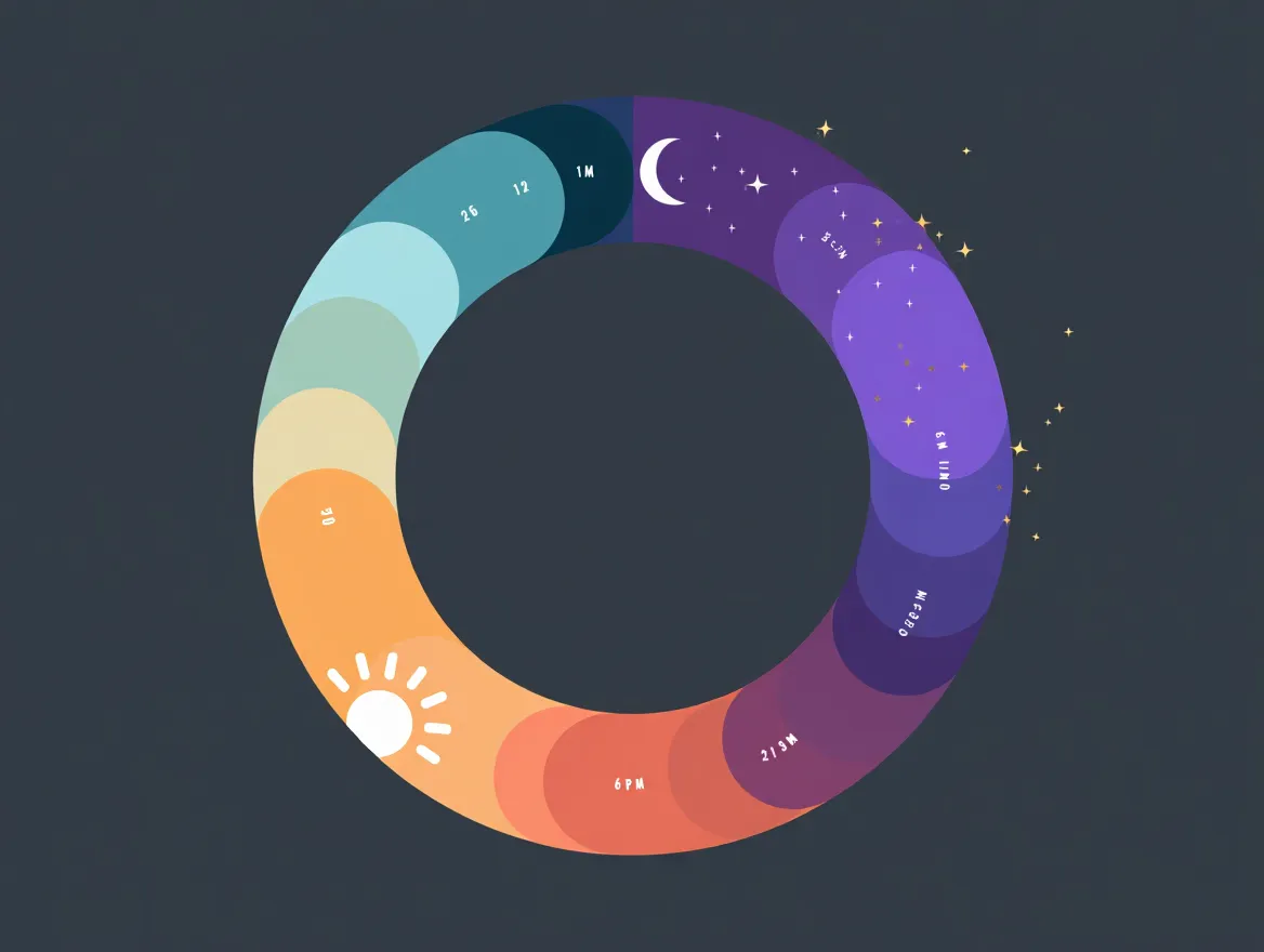 Circular diagram showing the natural cycle between active and rest phases throughout the day